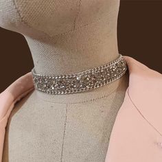 Bling Silver color crystal rhinestone choker necklace 🌸 Choker length in 3 sizes, from small to large ( 10- 14 inches ) just choose for perfect fit  🌸 Rhinestone band width: 3/4" ( 2 cm)  🌸 Lobster clasp closure with 2" adjustable extension chain.  🌸 For special sizes please message me.  It is perfect to wear with corset, evening or with wedding dress, or a perfect romantic gift. You can put the flower on the right or on the left side.  Find more accessories here in my shop : https://www.ets Metal Choker Necklace With Bling, Adjustable Metal Rhinestone Necklace With Bling, Metal Choker Necklace With Rhinestones, Costume Jewelry Choker With Bling, Costume Jewelry Bling Choker, Costume Choker Jewelry With Bling, Adjustable Bling Choker Necklace, Party Rhinestone Choker Jewelry, Adjustable Costume Crystal Necklaces For Party