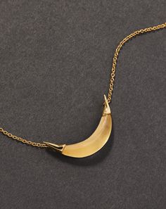 Gold Capped Crescent Necklace - Gold | ALEXIS BITTAR Luxury Carved Yellow Gold Necklaces, Carved Yellow Gold Necklace, Carved Yellow Gold Necklace Perfect For Gift, Carved Yellow Gold Necklace For Gift, Luxury Carved Gold Necklace, Gold Carved Necklace For Formal Occasions, Adjustable Gold Carved Necklace, Adjustable Carved Gold Necklaces, Adjustable Carved Gold Necklace