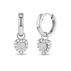 You will fall in love with the pretty details on these huggie hoop earrings for little girls. Crafted with the finest 925 sterling silver, and featuring delicate heart shaped stone at the center with clear cubic zirconia surrounding it; these earrings make for a great gift for someone special. Order this lovely pair for your little angel today and we'll include a sweet little gift box. Opal Birthstone, Dangle Hoop Earrings, Earrings Hoop, Themed Jewelry, Huggie Hoop Earrings, Girls Earrings, Sterling Silver Hoops, Sterling Silver Heart, Sensitive Ears