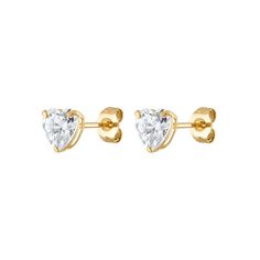 Heart Stud Earrings 14K Gold Product Details  Show off your style with these stunning stud earrings. These 14K Gold earrings are sure to turn heads and add a hint of luxury to any outfit! Indulge in a timeless classic and radiate sophistication. Solid 14K Gold - Crafted with only the finest materials made to last. Flawless Cubic Zirconia Stone Earring Back - Post earrings secure comfortably with friction backs. A Timeless Classic - A beautiful piece of jewelry that will never go out of style. Size: 5MM X 5MM Sold As a Pair Best of all... All our jewelry comes with a 30-day 100% money-back guarantee. This means if the jewelry is not as you thought you'll get every last cent refunded to you.  So what are you waiting for?   Click "Add To Cart" Before They're All Gone! Classic Heart Earrings For Formal Occasions, Classic Pierced Earrings For Valentine's Day, Classic Formal Heart Earrings, Classic Valentine's Day Earrings, Classic Heart Earrings With Brilliant Cut For Formal Occasions, Classic Gold Heart Earrings For Formal Occasions, Classic Heart-shaped Earrings For Formal Occasions, Classic Brilliant Cut Heart Earrings For Formal Occasions, Classic Diamond Cut Earrings For Valentine's Day