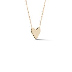 Simple and eternally classic, the DRD Heart Necklace is the perfect sentimental piece. Made of 14 karat gold and available in white, yellow, and rose, this heart necklace is also engravable. Fit up to three letters on the heart to keep your loved ones close to you at all times. Heart jewelry makes for an unforgettable and personal gift. Worn alone this delicate gold pendant necklace is romantic and chic. Layered with your other Dana Rebecca Designs pieces it adds a charming touch to your necklac Classic Jewelry With Polished Finish For Valentine's Day, Classic Jewelry For Valentine's Day With Polished Finish, Classic Jewelry For Valentine's Day, Classic Double Heart Jewelry For Valentine's Day, Classic 14k Gold Heart Pendant Jewelry, Valentine's Day Classic Double Heart Jewelry, Classic 14k Gold Heart-shaped Jewelry, Classic Heart-shaped 14k Gold Jewelry, Classic 14k Gold Heart Jewelry