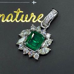 GORGEOUS, SUBSTANTIAL 3.59 TCW, Certified Emerald pendant. UNIQUE DESIGN! ONE OF A KIND THIS MASTERPIECE WAS DESIGNED BY OUR BOUTIQUE AND HANDMADE BY OUR IN-HOUSE GOLDSMITHS. SPARKLING, top green emerald, of a nice size of 2.18 carats, surrounded by 4 large marquise diamonds and 15 round brilliants! Set in 18K solid white gold pendant. Perfect for every occasion! IN CASE OF RETURN FOR US BUYERS. BUYERS MAY SEND THE ITEMS BACK TO OUR US-BASED OFFICE IN SALT LAKE CITY, UTAH Our jewelry are special Luxury Diamond-shaped Jewelry With Prong Setting, High-quality Emerald Wedding Jewelry, Luxury Emerald Cut Gia Certified Jewelry, Gia Certified Marquise Luxury Jewelry, Luxury Gia Certified Marquise Jewelry, Aaa Quality Emerald Cut White Gold Jewelry, Luxury Diamond-shaped Gemstone Jewelry, Gia Certified Marquise Yellow Gold Jewelry, Exquisite Marquise White Gold Jewelry