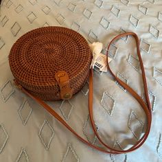 Cute And Tropical. New With Tags. Rattan, Handmade Shoulder Or Crossbody Bag. Lined With Snap Closure. 7 1/2 Inches Round, 2 3/4 Inch Depth. Strap: Hangs 24 Inches From Shoulder To Top Of Bag. Urban Outfitters Travel Bags For Summer, Urban Outfitters Summer Travel Bags, Urban Outfitters Rectangular Shoulder Bag For Summer, Urban Outfitters Summer Bag For Everyday Use, Spring Urban Outfitters Bags For Daily Use, Urban Outfitters Shoulder Bag For Spring, Urban Outfitters Spring Shoulder Bag, Urban Outfitters Travel Bags, Casual Tan Shoulder Bag For Beach