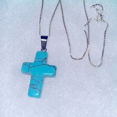 Handmade Turquoise Cross Sterling Silver Necklace. Stone Is Natural Turquoise Cross.Turquoise Has Properties Of Love, Compassion And Healing. Comes With Gift Box. Necklace Is 16” Sterling Silver. Adjustable Turquoise Necklace For Gift, Adjustable Turquoise Necklace As A Gift, Adjustable Light Blue Turquoise Necklace Gift, Blue Bohemian Necklace With Cross Pendant, Bohemian Blue Cross Pendant Necklace, Turquoise Cross Pendant Necklace For Gift, Spiritual Blue Cross Pendant Necklace, Handmade Turquoise Cross Pendant Necklace, Handmade Light Blue Sterling Silver Necklaces