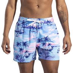 Enjoy a comfortable, stylish fit with these Men's Chubbies 5.5-inch swim trunks. Enjoy a comfortable, stylish fit with these Men's Chubbies 5.5-inch swim trunks. Stretch mesh liner 5.5-in. approximate inseam Secret inside pocket Back pocket Made out of our 4-way stretch fabricFIT & SIZING Elastic waistband Drawstring closureFABRIC & CARE Polyester, spandex Mesh lining Machine wash Imported Size: L 5 INCH. Color: Pastel Blue. Gender: male. Age Group: adult. Blue Hawaiian Swim Trunks For Pool, Hawaiian Blue Swim Trunks For Poolside, Blue Tropical Swim Trunks For Pool, Tropical Blue Swim Trunks For Beach Season, Relaxed Fit Swim Trunks For Vacation Poolside, Blue Tropical Short Swimwear, Blue Hawaiian Swim Trunks For Vacation, Hawaiian Blue Swim Trunks For Beach, Blue Tropical Swim Trunks