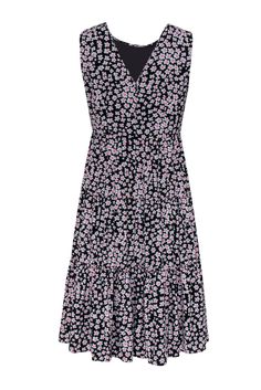 Go cute and classic with this adorable J.Crew frock! Made with a cherry blossom-inspired floral print in a flowing babydoll silhouette, this light and airy beauty will have you flouncing in florals all spring long! Whether you're headed to a backyard soiree or Easter brunch, style this with wedges and a pastel bag and you'll be styling and profiling! Size PM 100% Polyester Concealed back zipper Lined Babydoll silhouette Scoop neckline Sleeveless Floral print design Tiered skirt Bust 34" Waist 30 Sleeveless Summer Dress With Cherry Print, Cute Sleeveless Cherry Print Dress, Pink Cherry Print Dress For Spring, Spring Pink Cherry Print Dress, Black Floral Print Sleeveless Sundress, Black Floral Print Sleeveless Dress For Spring, Black Floral Print Sundress Sleeveless, Black Sleeveless Dress With Ditsy Floral Print, Flowy Sleeveless Floral Dress For Daywear