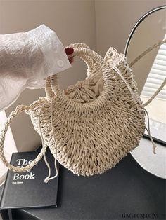 BagForLove - Woven Straw Beach Bag with Stylish Round Handle Product Description Color Beige Type Straw Bag Bag Size Small Closure Type Drawstring Pattern Type Plain Material PP Size Chart INCH CM Strap Length Bag Length Bag Width Bag Height Handle Height 43.3 inch 9.4 inch 3.5 inch 7.1 inch 3.9 inch Strap Length Bag Length Bag Width Bag Height Handle Height 110 cm 24 cm 9 cm 18 cm 10 cm Details Pictures Similar Products h2 { text-align: center; } /* æ¢è¡ */ li{ white-space: normal; word-break Trendy Beach Bucket Bag Crossbody, Trendy Beach Crossbody Bucket Bag, Trendy Crossbody Bucket Bag For The Beach, Casual Handheld Straw Bag For Day Out, White Hobo Shoulder Bag For Beach Season, Spring Vacation Crossbody Bucket Bag, Summer Crossbody Beach Bag For Day Out, Trendy Handheld Hobo Bag For Beach, Summer Day Out Crossbody Bag