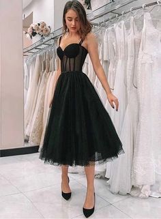 Sweetheart Evening Dress, Tea Length Prom Dress, Dress Applique, Prom Dresses Sleeveless, Black Prom Dress, Black Prom, Short Prom Dress, Black Evening Dresses, Dresses Elegant