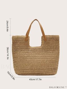 BagForLove - Stylish Woven Straw Bag - Perfect for Your Holiday Fashion Product Description Color Khaki Strap Type Double Handle Pattern Type Plain Type Shopper Bag Bag Size Oversized Material Paper Size Chart INCH CM Bag Length Bag Width Bag Height Handle Height 18.5 inch 3.1 inch 13.4 inch 9.4 inch Bag Length Bag Width Bag Height Handle Height 47 cm 8 cm 34 cm 24 cm Details Pictures Similar Products h2 { text-align: center; } /* æ¢è¡ */ li{ white-space: normal; word-break: break-all; word-wr Beach Season Tote Bag With Handles, Summer Bags With Double Handle For Daily Use, Summer Bags With Double Handles For Daily Use, Summer Bags For Daily Use With Handles, Summer Bags For Daily Use With Double Handle, Large Size Beige Bags, Everyday Beach Bags With Double Handles, Large Rectangular Everyday Bag, Large Rectangular Trendy Bag