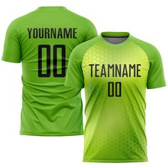 Order the jersey with special name & number you want from our shop, making a vibrant look on the field or daily life! Features: 1. Material: Made from 100% polyester wicking knit with 95% polyester / 5% spandex wicking pinhole mesh 2. Jerseys with sublimation printed name and numbers 3. Moisture-wicking fabric has spongy handle, good draping property and elasticity as well as good dimensional stability and wrinkle-resistance 4. Breathable & Quick-Drying 5. Athletic Cut & Exquisite stitching not Fitted Moisture-wicking Crew Neck Jersey, Green Jersey For Sports Season, Fitted Green Jersey For Sports Season, Team-colored Jersey With Name Print, Breathable Sportswear Jersey For Football Season, Green Sportswear With Moisture-wicking Sublimation Design, Green Fitted Sports Jersey, Green Moisture-wicking Sportswear With Sublimation Design, Green Jersey For Team Events And Sports Season