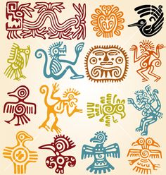 an image of native art designs in different colors