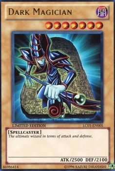 the card for dark magician is shown