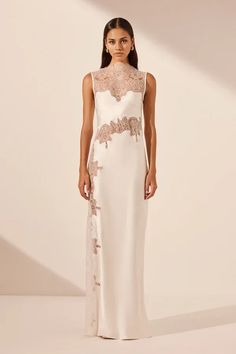 Weitese Formal Wear Dresses Stratus Lace High Neck Maxi Dress Ivory We – Weitese Dress Shona Joy Bridal, Drinks Outfit, 2025 Bride, Shona Joy Dress, 2024 Bride, Rehearsal Dinner Dress, Halter Wedding Dress, Joy Dress, High Neck Maxi Dress