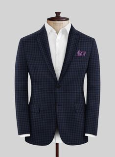 Slip on our Reda Sarmen Checks Wool Suit to dress impeccably on a daily basis and create a polished image. Tailored from luxurious wool fabric with a smooth, matte, subtly textured finish, this suit is incredibly versatile for everyday wear. Its plaid weave features blue tones that become more distinct and visually interesting up close. It's perfect for staying cool in warm weather, making it an excellent choice for the milder months of the year. 
  Look Includes    Reda     Sarmen     Checks Wool Suits With Notch Lapel, Tailored Luxury Tweed Jacket, Luxury Business Casual Tweed Jacket With Suit Collar, Elegant Wool Sport Coat For Office Wear, Business Wool Tweed Jacket With Pressed Crease, Timeless Wool Suits For Office Wear, Tailored Tweed Jacket For Business, Wool Sport Coat With Notch Lapel For Office, Bespoke Tailored Tweed Jacket For Formal Occasions