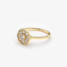 Made to Order
Gold Kt: 14K (also available in 18K)
Available Gold Color: Rose Gold, Yellow Gold, White Gold
Round Diamond: 8 pcs 2.0 MM
Round Diamond: 1 pc 2.5 MM
Total CTW: 0.39 Ctw
Diamond Color-Clarity: G Color SI Clarity Classic Round Flower Ring In 14k Gold, Classic 14k Gold Round Flower Ring, Classic 14k Gold Flower Ring For Anniversary, Rose Gold Diamond Ring With Halo, Classic Rose Gold Flower Ring For Anniversary, 14k Gold Flower Shaped Anniversary Rings, Classic 14k Gold Flower Promise Ring, Elegant Gold Flower Ring With Round Band, Anniversary 14k Gold Flower Shaped Ring