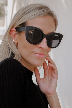 Brand: Freyrs Eyewear. Ready to take on the day? Let Roxy sunnies be your glamour girl. These large round cat eye sunglasses are perfect for keeping up with all your activities! Whether you’re wearing these shades over an after-hours work outfit, or taking them to brunch on Saturday morning, they are guaranteed to make everyone do a double take. LensesHigh quality, impact resistant polycarbonate lenses with 100% UV protection. FrameThese sunnies are made from high quality, hypoallergenic stainle Double Take, Saturday Morning, Roxy, Cat Eye Sunglasses, Uv Protection, Work Outfit, Sunnies, Cat Eye, Lenses