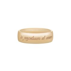 Our Forever Ring features the inscription “in perpetuum et unum diem”, a Latin phrase which translates to “forever and a day.” This 6mm width, comfort fit, classic band declares your eternal love. Also available in 3mm width. Handmade in Los Angeles, CA using recycled 14K Gold. This ring is made to order to your specifications and has a 5-6 week production time. Made to order items are final sale and not eligible for return or exchange. Please read all of our policies regarding our Fine Jewelry Forever Ring, Forever Rings, Latin Phrases, Fine Jewelry Collection, Recycled Gold, Eternal Love, Final Sale, Jewelry Collection, Comfort Fit