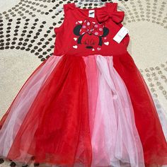 New, Never Worn, Sleeveless Dress With Minnie Mouse On The Front. Girls Size 14/16 - Xl. Red Summer Tutu Dress Costume, Summer Red Tutu Dress For Dress-up, Cute Red Tutu Dress For Spring, Minnie Mouse Sleeveless Fitted Dress, Minnie Mouse Fitted Sleeveless Dress, Sleeveless Minnie Mouse Dress For Spring, Pink Minnie Mouse Dress For Spring, Red Minnie Mouse Party Dress, Red Sleeveless Tutu Dress For Dress-up