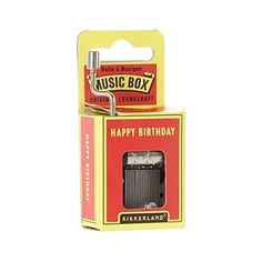 a music box with a happy birthday message on it's front and back side