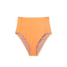 Women's Extra High Waist Tummy Control Medium Coverage Bikini Bottom - Kona Sol™ Orange L High Rise Seamless Swimwear, Solid Color High Waist Swimwear With Wide Waistband, Solid High Waist Seamless Swimwear, Solid Color High Waist Seamless Swimwear, High Rise Seamless Summer Bottoms, Solid High-waist Seamless Swimwear, High-cut Leg Beach Swimwear With Lined Body, Beach High-cut Leg Swimwear With Lined Body, Beach Swimwear With High-cut Leg And Lined Body