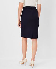 Made in seasonless stretch fabric for a refined, streamlined fit, our seamed pencil skirt radiates easy, stylish confidence. Hidden back zipper with hook-and-eye closure. Lined. Shop all Seasonless Stretch Suiting, Hit:Hits below the knee, Imported:Imported, Fit:Tailored fit, Length:24" long, Fabrication:Shell: 68% Polyester, 29% Viscose, 3% Spandex; Lining: 100% Polyester, Garment Care:Machine Washable The Seamed Pencil Skirt in Seasonless Stretch - Curvy Fit by Ann Taylor Size Classic - 8 Deep Fitted Sleek Pencil Skirt For Work, Tailored Pencil Skirt For Workwear, Fitted Short Length Lined Pencil Skirt, Fitted Pencil Skirt For Business, Fitted Lined Pencil Skirt For Work, Fitted Short Pencil Skirt With Lining, Spring Workwear Skirt With 4-way Stretch, Fitted Short Skirt For Work, Business Fitted Skirt With Lining