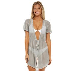 You'll be ready for the beach in style wearing this women's mesh swim-cover-up duster by Jordan Taylor. You'll be ready for the beach in style wearing this women's mesh swim-cover-up duster by Jordan Taylor.Finding the perfect fit and size for women's clothing requires basic measurements of your chest, waist, hips and inseam. Use this guide to learn more about sizing and everything Kohl's has to offer in women's fashion. Sheer mesh construction Tie front closure Short sleevesFIT & SIZING Longer Jordan Taylor, Womens Jordans, Be Ready, Swimsuit Cover Ups, Swim Cover, Womens Swim, In Style, Open Shoulder Tops, The Beach