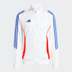 adidas Tiro 24 Training Jacket - White | Men's Soccer | adidas US Adidas Track Jacket For Training, Adidas Sportswear Track Jacket For Training, White Adidas Logo Functional Track Jacket, White Adidas Functional Track Jacket, White Functional Adidas Track Jacket, Adidas Sporty Track Jacket For Training, Adidas Training Track Jacket, Adidas Logo Functional Track Jacket For Training, Adidas Moisture-wicking Track Jacket For Training