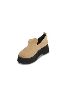 Editor's NotesThe shoes from FOIT give a trendy point to your outfits.- Modern classic loafer - Chunky heel- Made of soft leather with great durability- Set on a stacked low heel for a comfortable fit- Cushioned insole and Non-slip outsole- Casual mood daily itemMeasurements(in.)- KR225mm(US 5.5)-KR255mm(US 8.5)- Heel height: 2.17 in.- Fits true to sizeComposition & Care- Upper: SHEEPSKIN leather- Lining: pigskin- Avoid moisture- Professional leather cleaning recommendedDesigner- b Fall Suede Slip-on Platform Loafers, Modern Almond Toe Leather Shoes For Fall, Suede Slip-ons With Round Toe For Office, Modern Round Toe Platform Loafers For Fall, Slip-on Platform Loafers With Almond Toe And Rubber Sole, Modern Platform Loafers With Rubber Sole, Modern Slip-on Platform Loafers With Round Toe, Slip-on Oxfords With Lug Sole And Almond Toe, Modern Platform Loafers With Rubber Sole And Flat Heel