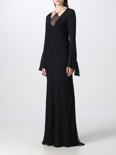 Dress N° 21 Woman color Black 21 Dress, Dress Woman, 21st Dresses, Dress For Woman, Black Long Sleeve Dress, Italian Fashion Designers, Guest Dresses, Italian Fashion, Woman Colour