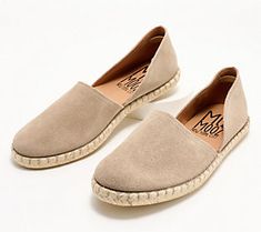 Easy breezy espadrille style caters to your casual summer wardrobe, and these suede flats furnish your footwear collection with a carefree finishing touch. From Miz Mooz. Summer Suede Slip-on Espadrilles, Summer Leather Slip-ons With Cork-bed Midsoles, Summer Suede Slip-ons With Round Toe, Suede Slip-on Espadrilles With Stitched Sole, Suede Slip-on Espadrilles For Summer, Slip-on Suede Espadrilles With Stitched Sole, Beach Suede Espadrilles With Cushioned Footbed, Suede Espadrilles With Cushioned Footbed For Beach, Suede Slip-on Espadrilles With Woven Sole