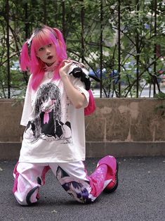 Attention: This price includes a T-shirt only, others are not included.   	 		 			Size 			S 			M 			L 		 		 			Bust 			68 			69 			71 		 		 			Full Length 			108 			112 			116 Pink Harajuku T-shirt With Graphic Design, Spring Anime Print Short Sleeve T-shirt, Kawaii T-shirt For Spring Streetwear, Character Print T-shirt For Spring Streetwear, Hip-hop Style Pink Graphic Print Top, Hip Hop Style Pink Top With Graphic Print, Hip Hop Pink Top With Graphic Print, Anime Print Tops For Spring Streetwear, White Harajuku T-shirt For Summer