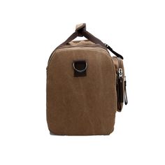 ITEM DETAILS   Type of sports: Fitness 
Material: Canvas 
Color : Black/Gray/Coffee/Khaki/Blue 
Style : Fashion gym Sport bags 
Gym Bags Type : Sports Duffles 
Size: 54*24*26CM/ 21.26" *9.45"*10.23"      ITEM OVERVIEW  The Extra Large Travel Canvas Duffle Bag is a must-have for any frequent traveler. Made with high-quality cotton canvas material, this bag is durable and long-lasting. The bag features a spacious main compartment that can hold all your clothes, shoes, and other travel essentials. It also has multiple pockets for organizing your smaller items like phones, wallets, and passports. The bag comes with sturdy handles and an adjustable shoulder strap for easy carrying.   
Suitable size: 21.3" (54 cm) x 10.2" (26 cm) x 9.4" (24 cm), multi-pocket design on the side for easy storage Functional Brown Travel Backpack, Casual Brown Travel Bag For Outdoor Activities, Brown Large Capacity Travel Bag For Outdoor Activities, Large Capacity Brown Travel Bag For Outdoor Activities, Durable Brown Bags For Daily Use, Large Capacity Khaki Duffle Bag For Outdoor, Khaki Travel Bag With Large Capacity For Daily Use, Casual High-capacity Travel Bag For Outdoor, Casual Outdoor Gym Bag, Rectangular Shape