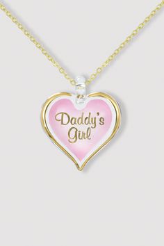 It doesn't matter how old she gets, let her know that she will always be Daddy's Girl with this unique handcrafted glass pink heart-shaped necklace. Nickel-free Heart Jewelry For Personalized Gift, Nickel Free Glass Pendant Jewelry, Customizable Heart Pendant Jewelry For Birthday, Custom Heart Necklace For Valentine's Day Gift, Customizable Pink Necklace For Birthday Gift, Customizable Heart Pendant Jewelry For Mom, Customizable Heart Pendant Jewelry Gift For Mom, Valentine's Day Heart-shaped Custom Necklace Gift, Valentine's Day Heart-shaped Custom Necklace