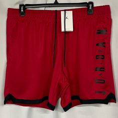 Brand New With Tags! Smoke And Pet Free Home Jordan Athletic Shorts Elastic Waistband With Drawstring Red And Black Pocket On Each Side Standard Fit 100% Polyester Men’s Size Xl Thanks For Checking Them Out! ***I Ship Every Single Business Day!*** Red Relaxed Fit Shorts With Elastic Waistband, Casual Moisture-wicking Red Bottoms, Casual Red Moisture-wicking Bottoms, Red Athleisure Shorts With Elastic Waistband, Red Athleisure Shorts For Summer, Red Moisture-wicking Shorts For Streetwear, Casual University Red Shorts For Streetwear, Red Athleisure Athletic Shorts For Summer, Red Workout Shorts For Spring