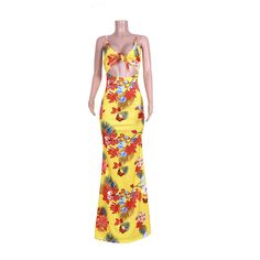 Boho Beach Floral Print Cut Out Floor Length Dresses Printed Beach Dresses, Beach Dress Summer, Tie Maxi Dress, Dress Party Night, Flower Print Dress, Bodycon Maxi Dresses, Backless Maxi Dresses, Summer Party Dress, Floor Length Dresses