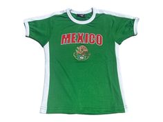 mexico Women's Soccer T-Shirt 50% Cotton 50% Polyester Cinco De Mayo Screen Print Crew Neck T-shirt, Cinco De Mayo Graphic Tee With Short Sleeves, Cinco De Mayo Graphic T-shirt, Pre-shrunk Short Sleeve T-shirt For Cinco De Mayo, Mexico Shirt Outfit, Mexico Shirt, Mexico Shirts, Soccer Tees, Soccer T Shirt