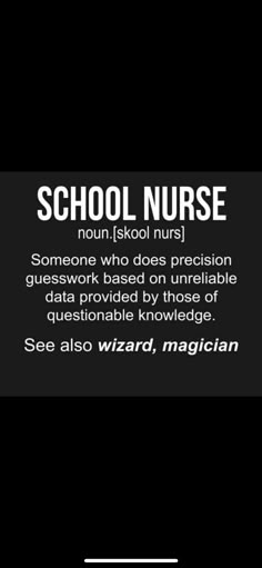 the back side of a black and white photo with text that reads school nurse