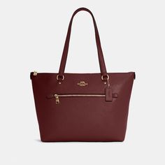 COACH OUTLET® | Gallery Tote Tote Bag Coach, Im Poppy, Coach Outlet, Black Cherry, Diaper Backpack, Womens Backpack, Inside Pocket, Bags Women, Fashion Bags