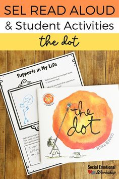 two books with the title self read aloud and student activities for the dot on them