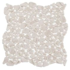 white pebbles are arranged in the shape of a rectangle on a white background,