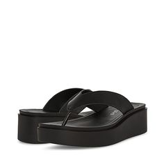 Madden Girl Soleil Black Platform Slide Footbed Sandals, Black Slide Sandals With Textured Sole, Black Non-slip Slide Sandals, Steve Madden Black Platform Sandals, Black Platform Slip-on Sandals, Island Blue, Shoe Ideas, Madden Girl, Blue Island