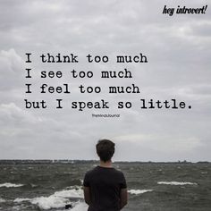 a man standing on top of a beach next to the ocean with a quote above it