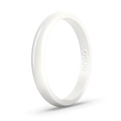 Elements Classic Halo Silicone Ring - Pearl White Rings For Everyday With Round Band, White Round Band Rings For Everyday, Modern White Rings For Everyday Wear, Adjustable White Stackable Round Band Rings, White Adjustable Stackable Round Band Rings, Adjustable White Stackable Rings, Classic White Stackable Adjustable Rings, Modern Adjustable White Rings, Modern White Adjustable Ring