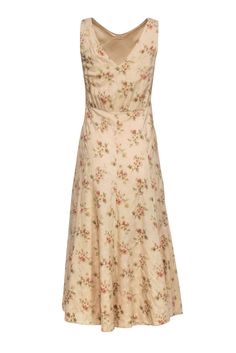 Get ready to stand out in this beige floral print dress by Ralph Lauren. Made with a luxurious blend of wool and silk, this sleeveless formal dress brings both comfort and style. Pair it with strappy sandals and dainty jewelry for a perfect look. Size 4 Shell 79% Wool, 21% Silk Lining 100% Silk Invisible side zipper Sleeveless Scoop back neckline Bust 32” Waist 29” Shoulder to hem 48” Elegant A-line Floral Dress For Daywear, Elegant Beige Floral Print Midi Dress, Elegant Beige Midi Dress With Floral Print, Elegant Beige Floral Print Dress, Elegant Ralph Lauren Day Dresses, A-line Cream Midi Dress With Floral Print, Elegant Beige Floral Dress For Garden Party, Elegant Ralph Lauren Spring Midi Dress, Chic Ralph Lauren Floral Print Dress