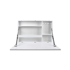 PRICES MAY VARY. WORK COMFORTABLY AT HOME – This wall-mounted desk can be attached to any wall to create a convenient and comfortable space to work from home. OPEN AND CLOSE AS NEEDED – The spacious desk and interior shelves can be instantly hidden away by closing the door with the magnetic latch. TAKE NOTES AND MAKE LISTS – Use the chalkboard front on this floating desk to jot down notes, to-do lists and more when the desk is closed. EASY TO HANG – The included French cleat wall-mounting hardwa Kids Art Station, Alcove Desk, White Wood Desk, Murphy Table, Murphy Desk, Wall Mounted Table, Storage Cubby, Wall Mounted Desk, Floating Desk