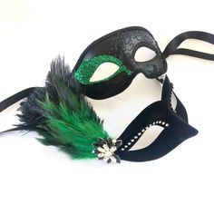 Emerald Green theme masquerade masks for couples! Thank you for supporting small businesses and hope our products bring you and loved ones some joy and humor in these trying times. S H I P P I N G - Current processing times range 5-7 days. Pls note expedited & 1-2 day guaranteed delivery services offered will still require the same processing times. S I Z E Adult size. Detailed dimensions above. C U S T O M I Z A T I O N Get in touch, we love to work on custom orders! C O N T A C T Text: 1-5 Green Masquerade Mask Men, Green Halloween Masquerade Mask And Prosthetics, Green Halloween Masquerade Mask, Green Masks For Carnival Costume Party, Green Eye Mask For Masquerade, Green Masquerade Mask For Mardi Gras, Green Mask For Masquerade Carnival, Green Masks For Masquerade Carnival, Green Masquerade Mask For Mardi Gras Party