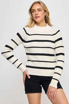 Introducing the Delilah Stripe Sweater - the perfect everyday essential. With a relaxed fit and stylish stripe detail throughout, this crewneck sweater is both comfortable and fashionable. Upgrade your wardrobe with this must-have piece. Knitwear Collection, Chunky Knit Jumper, Flag Embroidery, Cotton Jumper, Sweater Design, Cozy Knits, Navy Stripes, Knit Jumper, Knitwear Women