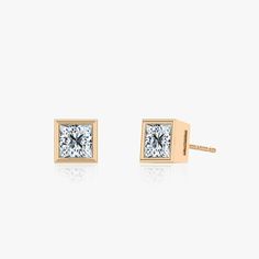 The Bezel Solitaire Studs combine vintage-inspired detail and modern appeal together for a look that’s timelessly elegant. Rose Gold Princess, Princess Earrings, Princess Cut Gold, Solitaire Studs, Unisex Gifts, Pretty Gift, Princess Cut, Diamond Shapes, Ring Earrings