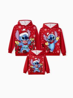 Celebrate the holidays in style with this cozy and comfortable matching outfits set featuring a festive image of Disney's iconic character Stitch.
* Festive Stitch holiday graphic
* Soft and cozy fabric
* One-piece outfit
* Ribbed neckline and cuffs
* Long sleeves
* Pullover style
* Comfortable fit
* Standard length Disney Outfits Christmas, Family Disney Outfits, Boys Ugly Christmas Sweater, December Gift, Stitch Family, Mens Ugly Christmas Sweater, Ugly Christmas Sweater Women, Christmas Matching, Mens Hoodie