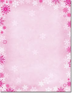 a pink background with snowflakes on it